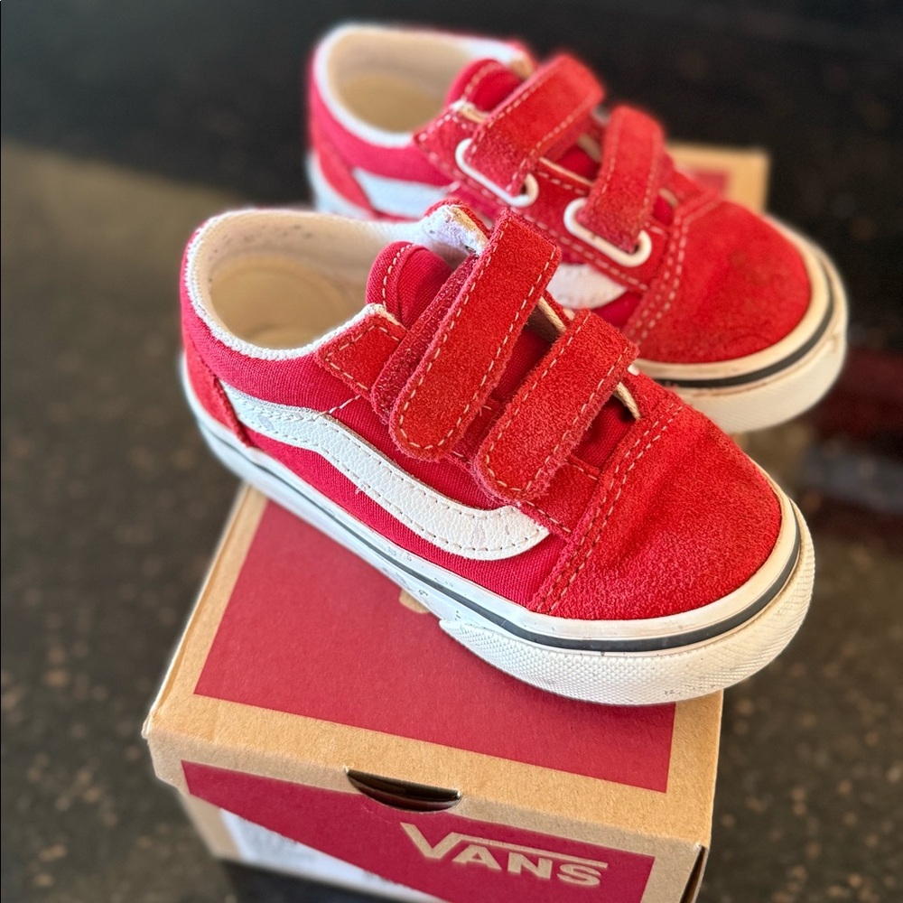 Red Old school VANS Toddler 6.5